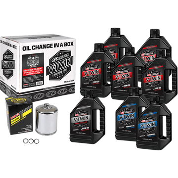 MAXIMA RACING OIL M8 Synthetic 20W-50 Oil Change Kit Chrome Filter 90129018PC