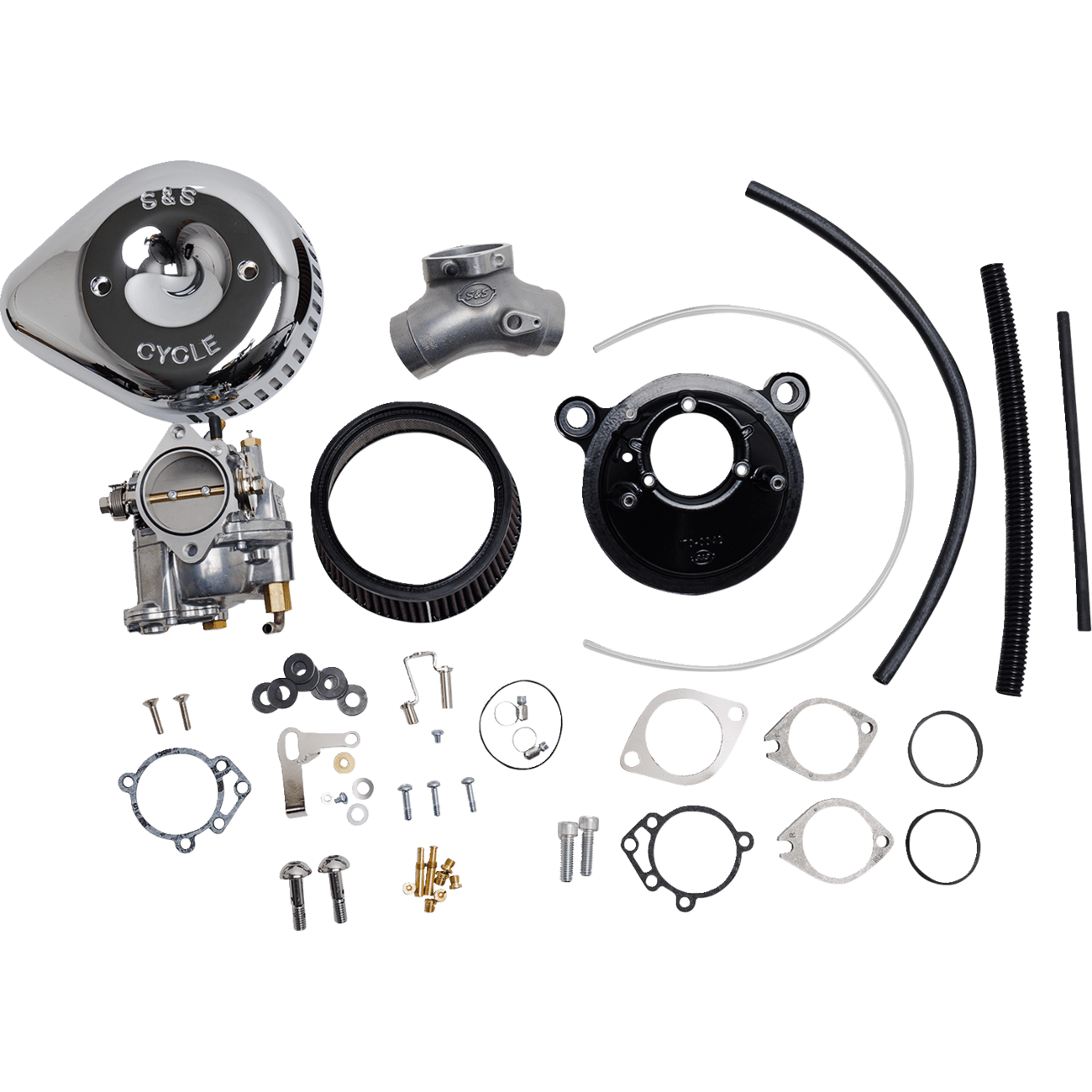 S&S CYCLE Super G Carburetor with Stealth Air Cleaner Kit Chrome Evolution Big Twin 1100147