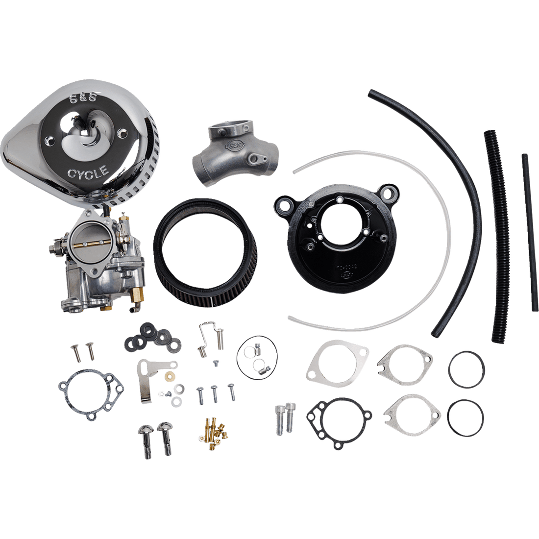 S&S CYCLE Super G Carburetor with Stealth Air Cleaner Kit Chrome Evolution Big Twin 1100147