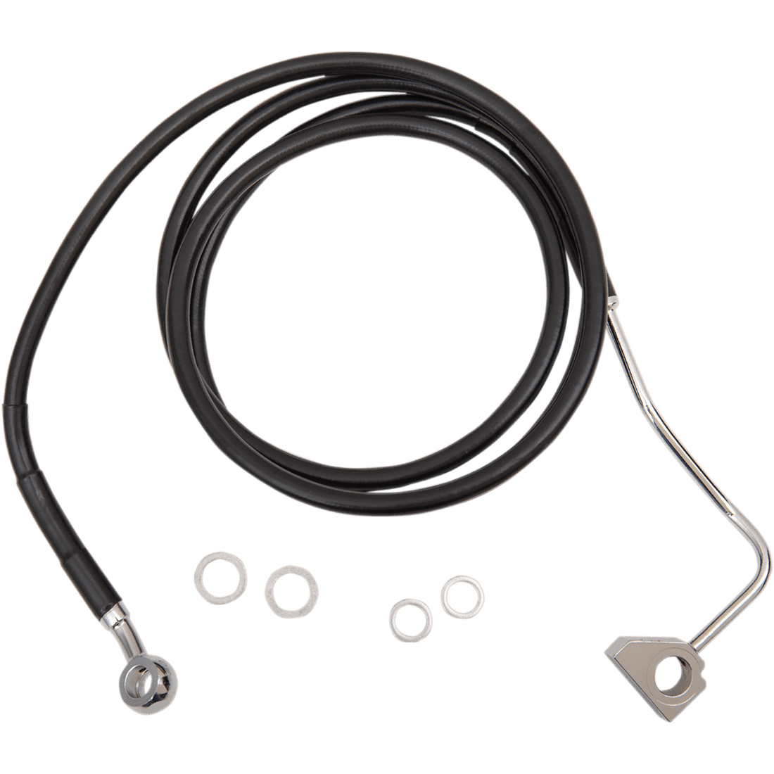 DRAG SPECIALTIES Brake Line Front Upper Black +4" with ABS