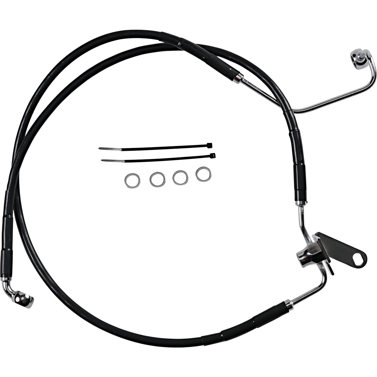 DRAG SPECIALTIES Brake Line Front Black +2" Softail '04-'06