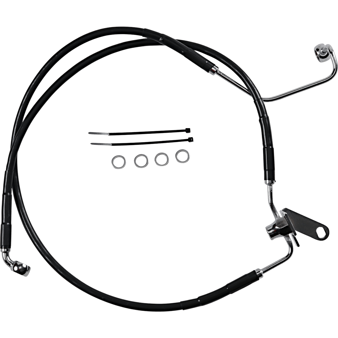 DRAG SPECIALTIES Brake Line Front Black +2" Softail '04-'06