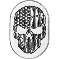 FIGURATI DESIGNS Antenna Cover Left Rear Fender Contrast Cut American Flag Skull Chrome