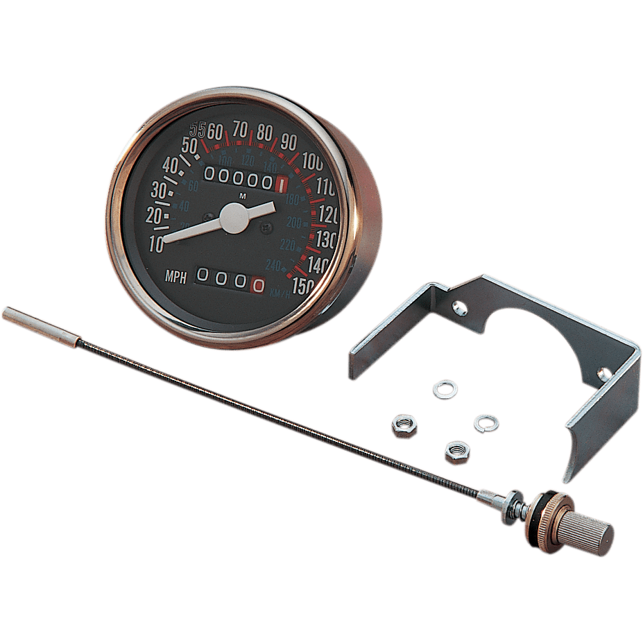 DRAG SPECIALTIES 3-1/8" Dash Mount Speedometer