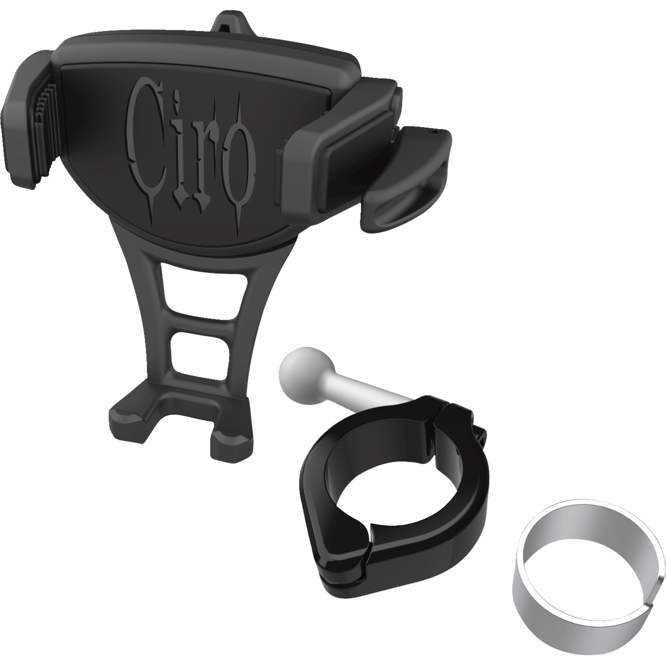 CIRO Phone Holder Constrictor Black Black 1-1/8" | 1-1/4" Handlebar Mount