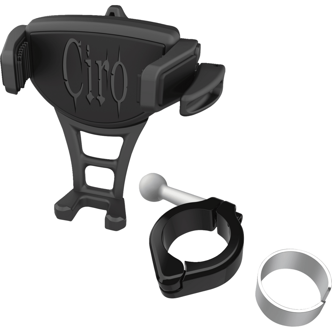 CIRO Phone Holder Constrictor Black Black 1-1/8" | 1-1/4" Handlebar Mount