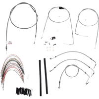 BURLY BRAND Handlebar Cable/Brake Line Kit Complete 14" Ape Hanger Handlebars Stainless Steel