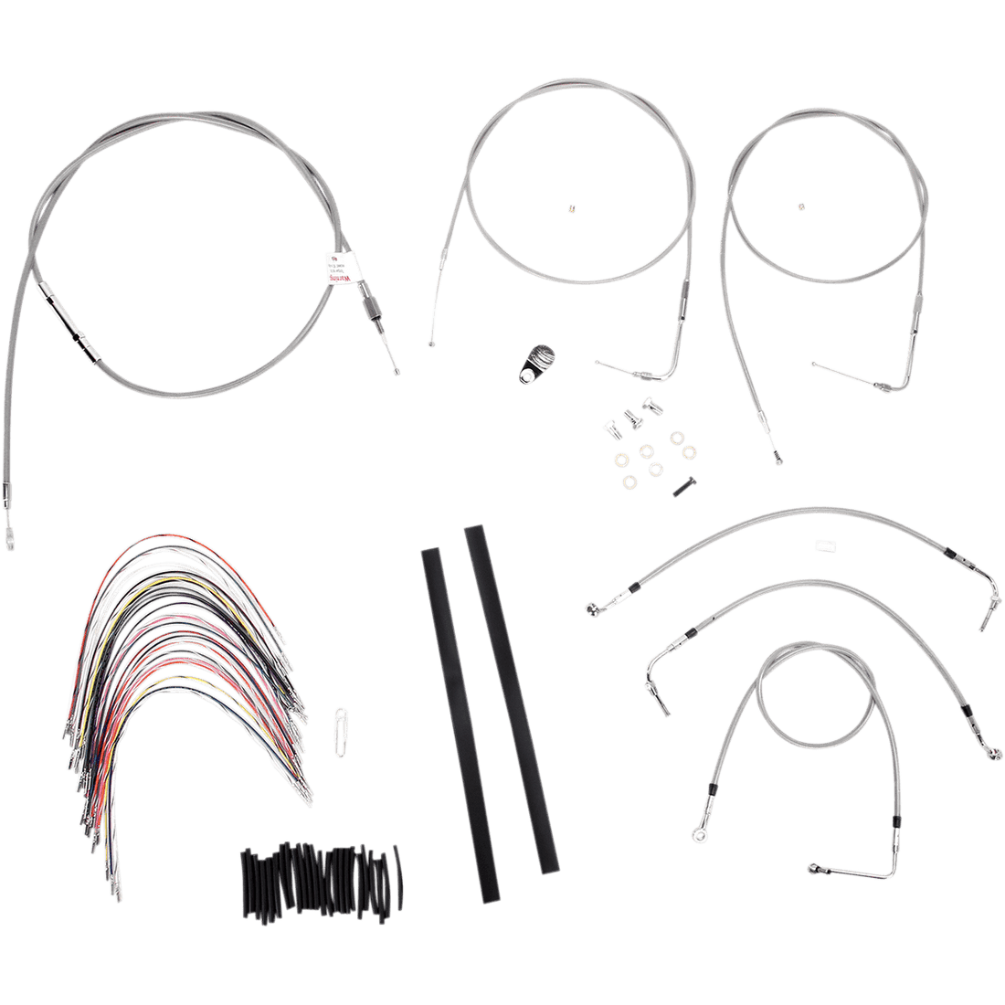 BURLY BRAND Handlebar Cable/Brake Line Kit Complete 16" Ape Hanger Handlebars Stainless Steel B301080