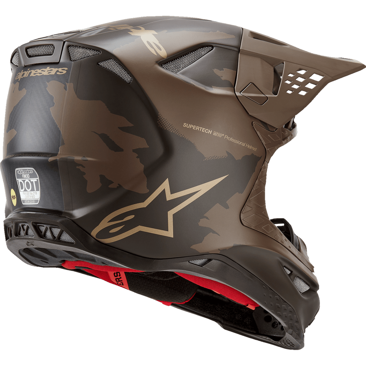 ALPINESTARS Supertech M10 Helmet Squad MIPS® Dark Brown/Gold Small 8302823839SM