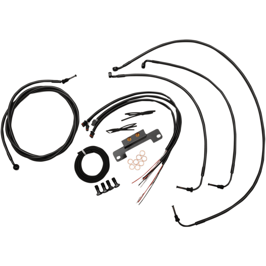 LA CHOPPERS Handlebar Cable/Brake Line Kit Complete Mini Handlebars Midnight LA8055KT208M