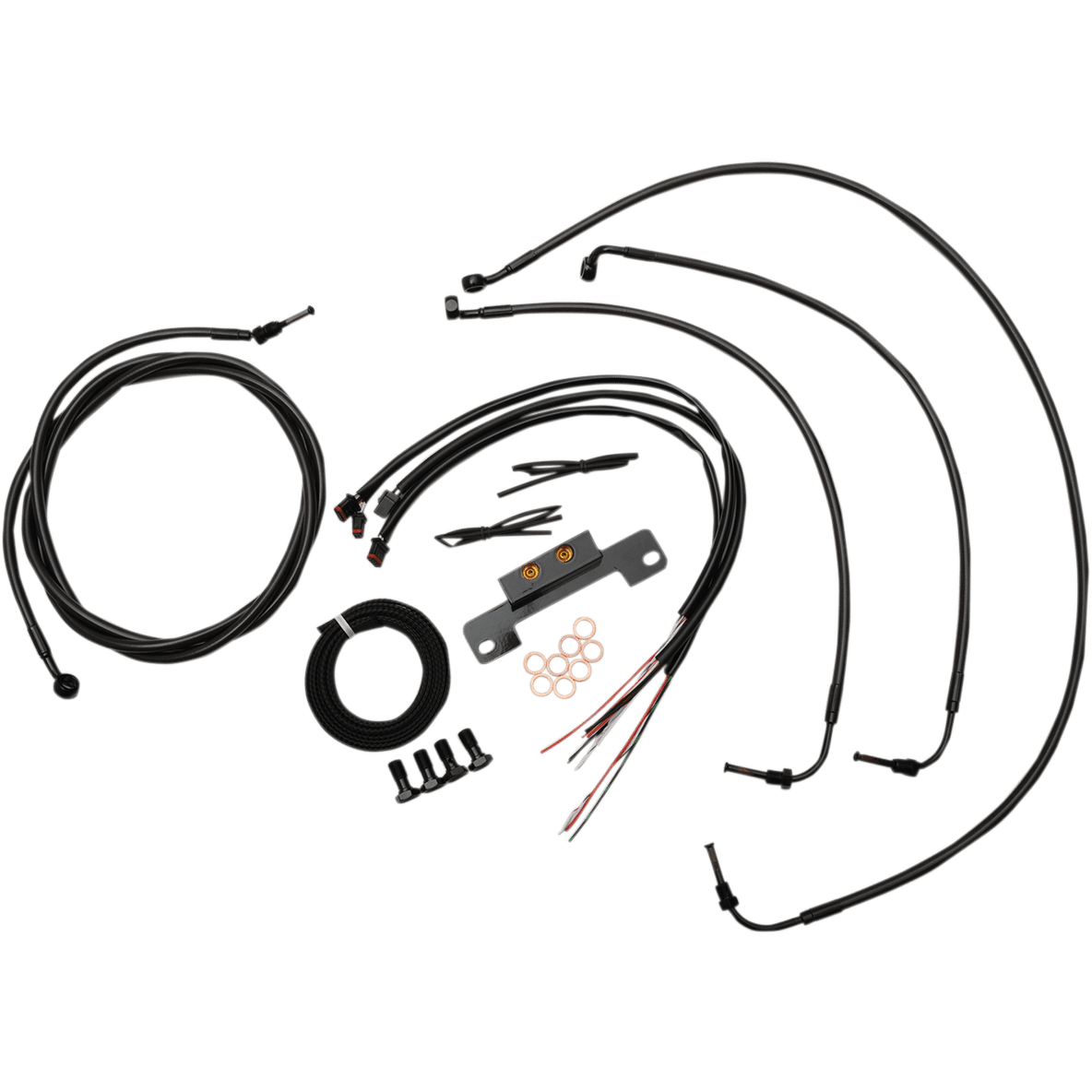 LA CHOPPERS Handlebar Cable/Brake Line Kit Complete Mini Handlebars Midnight LA8055KT208M