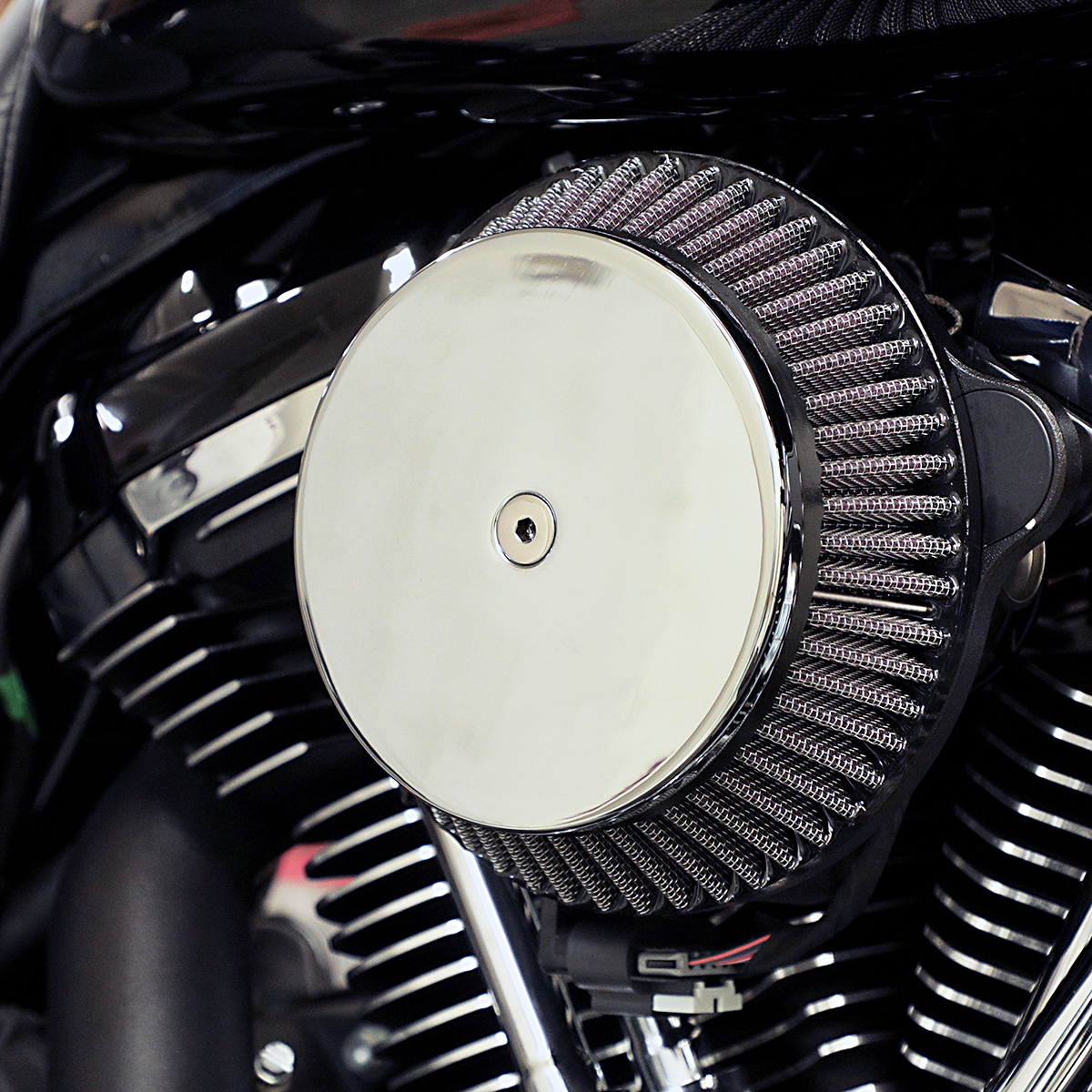 LA CHOPPERS Plain Cover Big Air Cleaner Kit Chrome LA239200