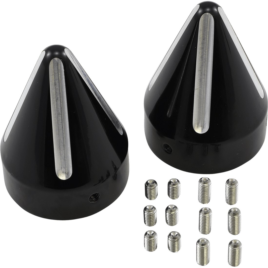 LA CHOPPERS Axle Caps Black Cut Spike LA781300B