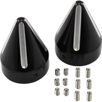 LA CHOPPERS Axle Caps Black Cut Spike LA781300B