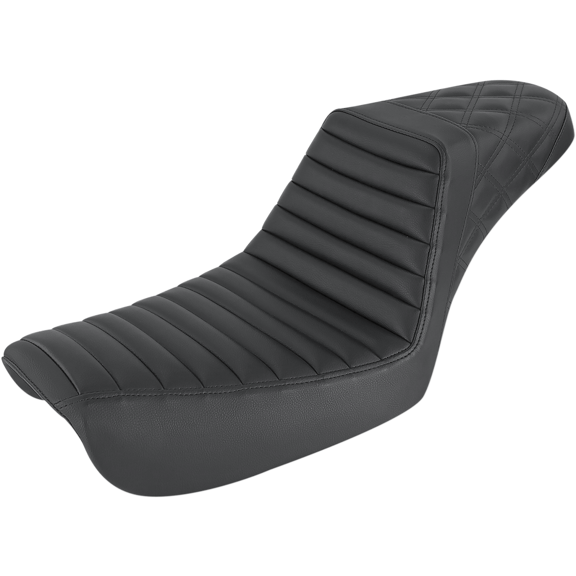 SADDLEMEN Step-Up Seat Front Tuck-n-Roll/Rear Lattice Stitch Black FXD 80404176