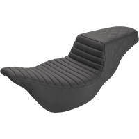 SADDLEMEN Step-Up Seat Extended Reach Front Tuck-n-Roll/Rear Lattice Stitch Black FL '08-'23 80807B176E