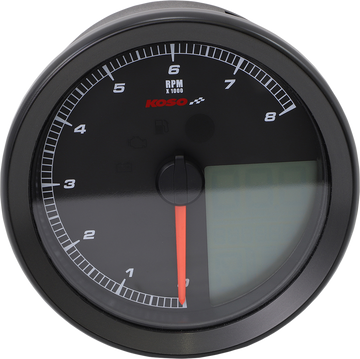 KOSO NORTH AMERICA Multi-Function Speedometer/Tachometer HD-04 Black BA051211