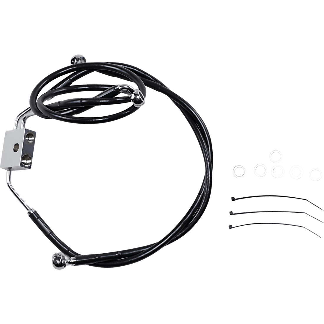 DRAG SPECIALTIES Brake Line Front Black +10" FXDF '12-'17