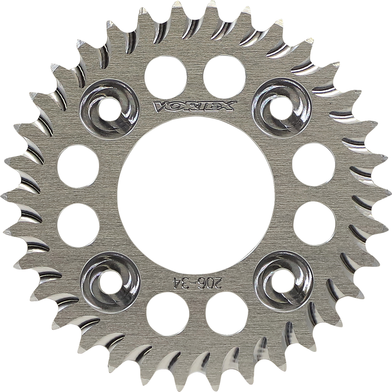 VORTEX Aluminum Sprocket Silver Rear 34 Tooth