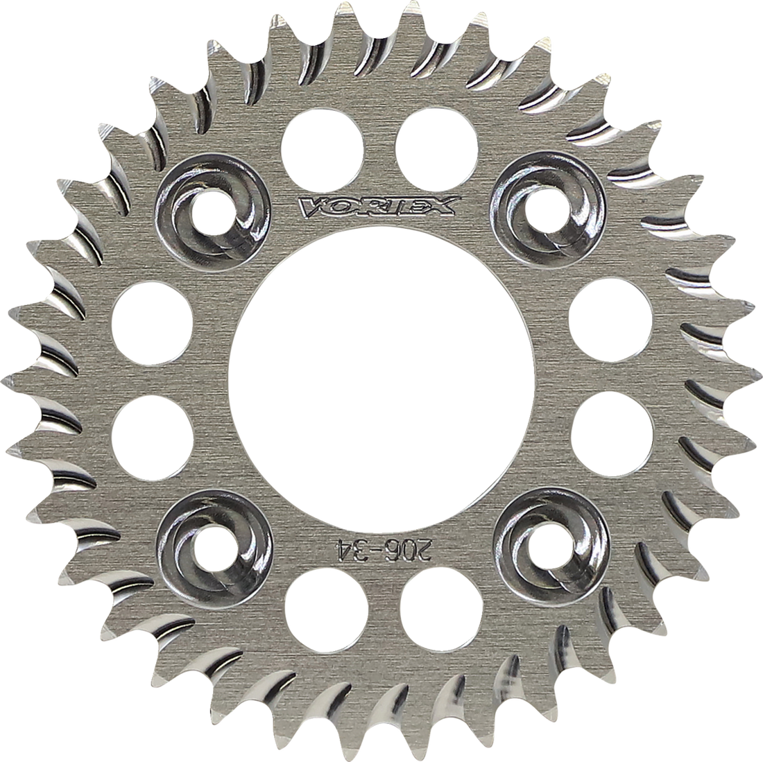 VORTEX Aluminum Sprocket Silver Rear 34 Tooth