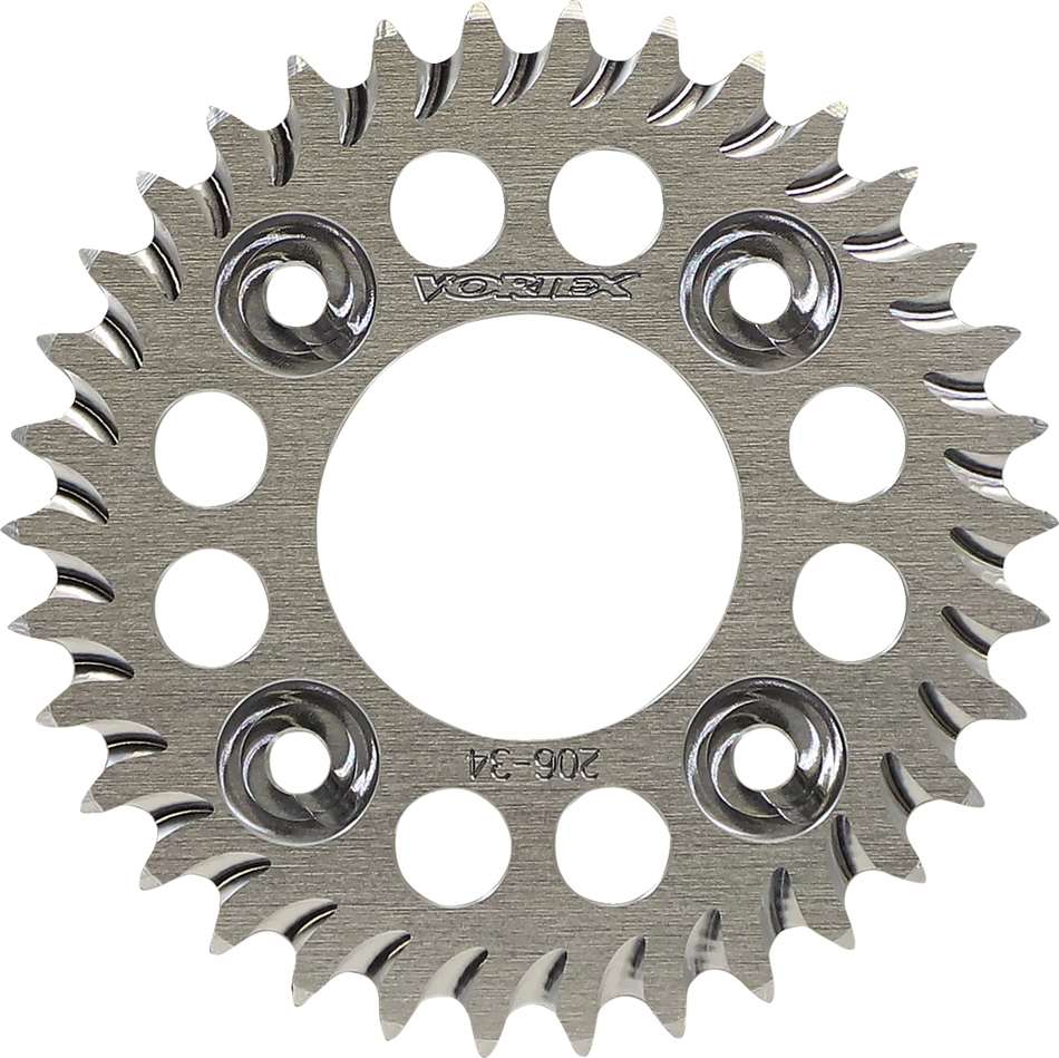 VORTEX Aluminum Sprocket Silver Rear 34 Tooth