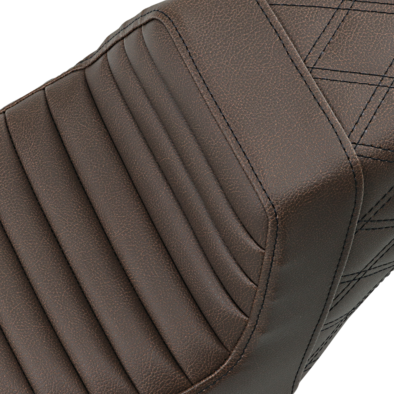 SADDLEMEN Step-Up Seat Front Tuck-n-Roll/Rear Lattice Stitch Brown 80711176BR