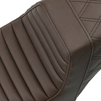 SADDLEMEN Step-Up Seat Front Tuck-n-Roll/Rear Lattice Stitch Brown 80711176BR