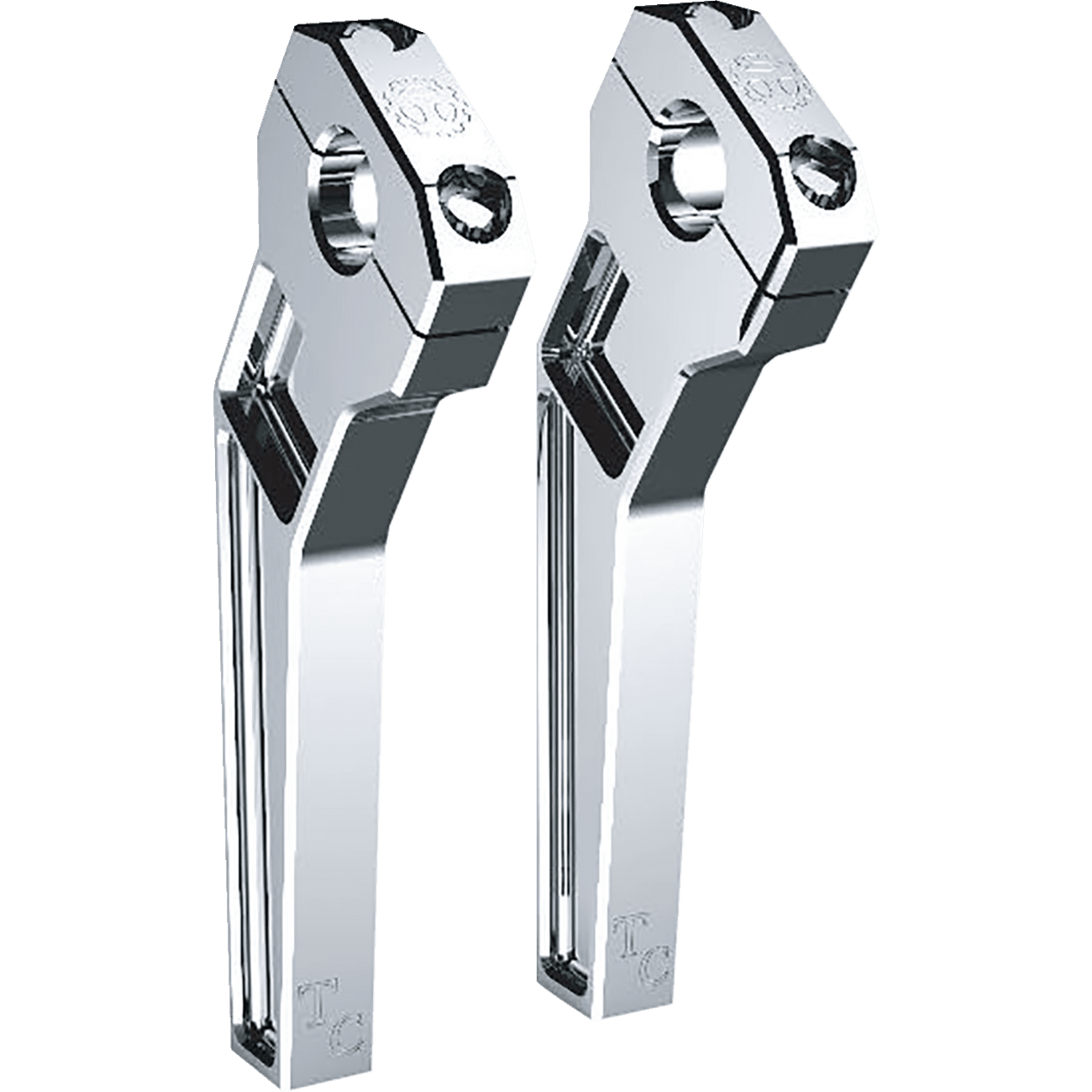 TODD'S CYCLE Risers Pullback 1-1/8" Clamping 8" Rise Chrome TDR2208