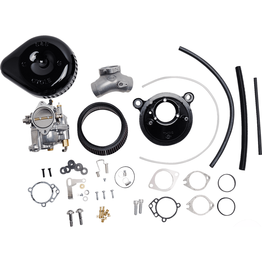 S&S CYCLE Super G Carburetor with Stealth Air Cleaner Kit Gloss Black Evolution Big Twin 1100148