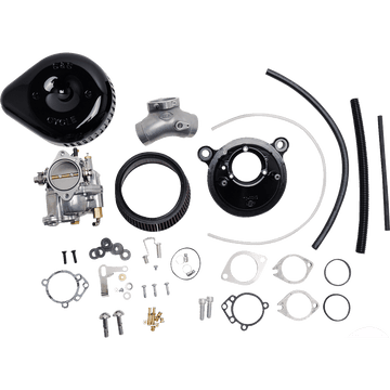 S&S CYCLE Super G Carburetor with Stealth Air Cleaner Kit Gloss Black Evolution Big Twin 1100148