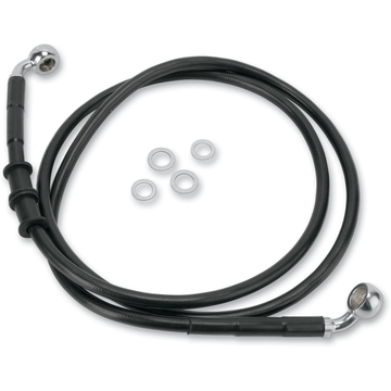 DRAG SPECIALTIES Brake Line Front Black +2" '10-'15 FXDWG