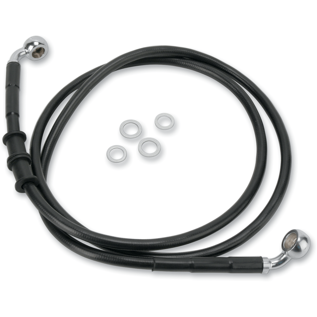 DRAG SPECIALTIES Brake Line Front Black +4" '10-'15 FXDWG