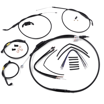 BURLY BRAND Cable Kit Jail Bar 12" Handlebars Black Vinyl B301210