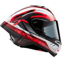 ALPINESTARS Supertech R10 Helmet Team Black/Carbon Red/Gloss White Medium 82002241352M