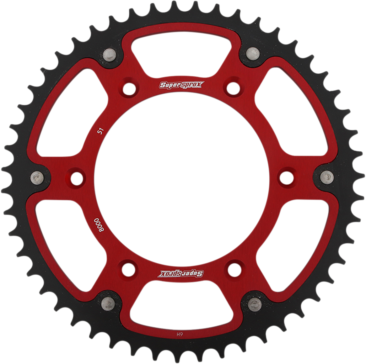 SUPERSPROX Stealth Rear Sprocket 51 Tooth Red Beta RST800051RED