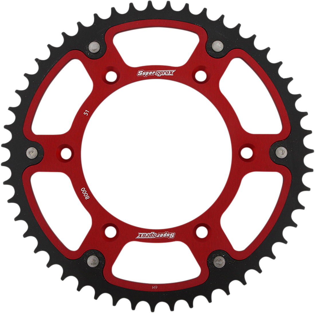 SUPERSPROX Stealth Rear Sprocket 51 Tooth Red Beta RST800051RED