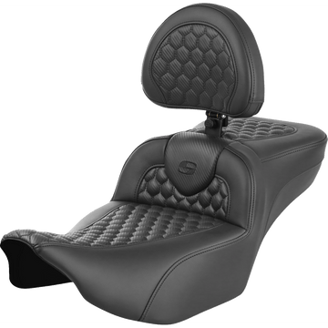 SADDLEMEN Roadsofa™ Extended Reach Seat with Backrest Honeycomb FLTR/FLHX '23-'24