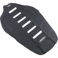 SDG 6-Ribbed Seat Cover White Ribs/Black Top/Black Sides