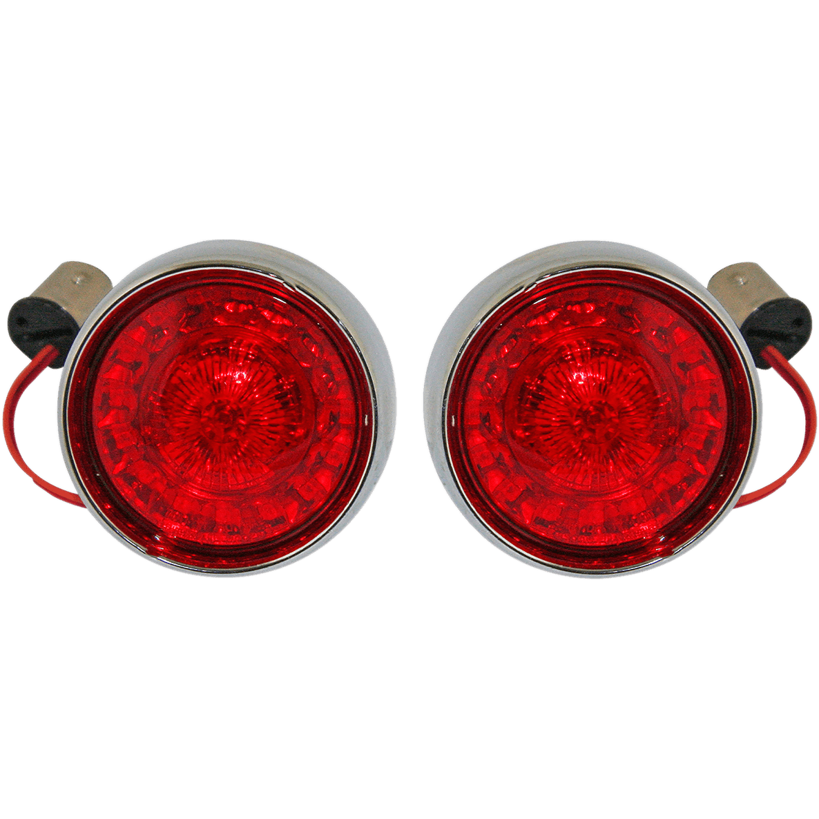 CUSTOM DYNAMICS Bullet Turn Signal 1157 Chrome Red Lens PBBBRR1157CR