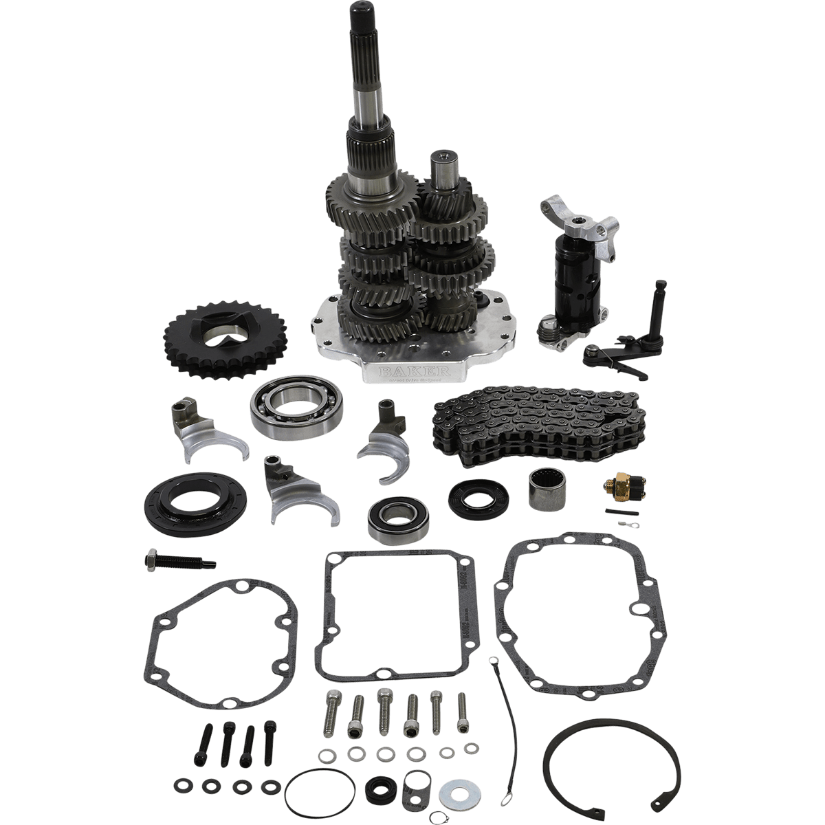 BAKER DRIVETRAIN Direct Drive Gear Set 6-Speed Polished DD641102