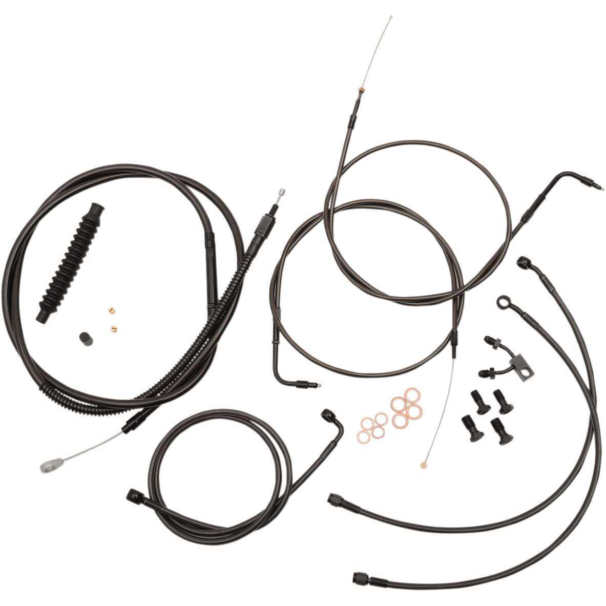 LA CHOPPERS Handlebar Cable/Brake Line Kit 12" 14" Ape Hanger Handlebars Midnight LA8122KT13M