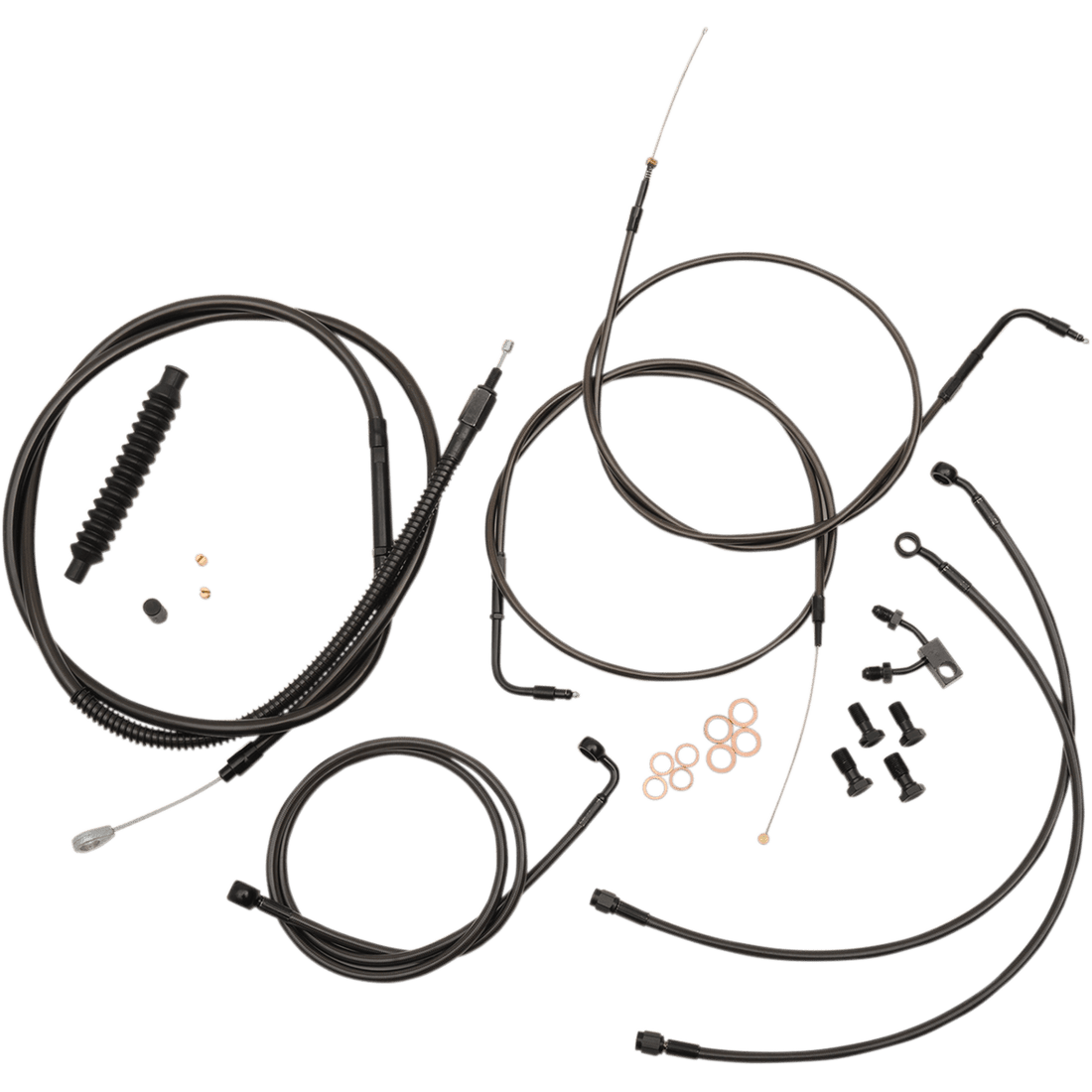 LA CHOPPERS Handlebar Cable/Brake Line Kit 12" 14" Ape Hanger Handlebars Midnight LA8122KT13M