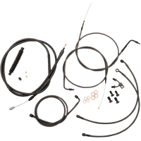 LA CHOPPERS Handlebar Cable/Brake Line Kit 12" 14" Ape Hanger Handlebars Midnight LA8122KT13M