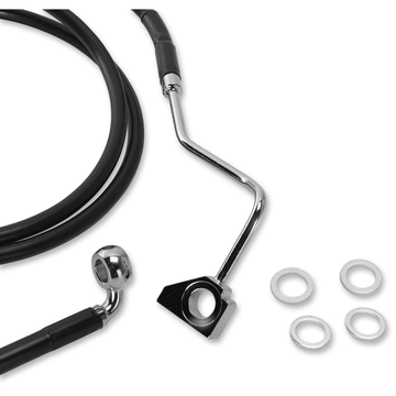 DRAG SPECIALTIES Brake Line Front Upper Black +6"