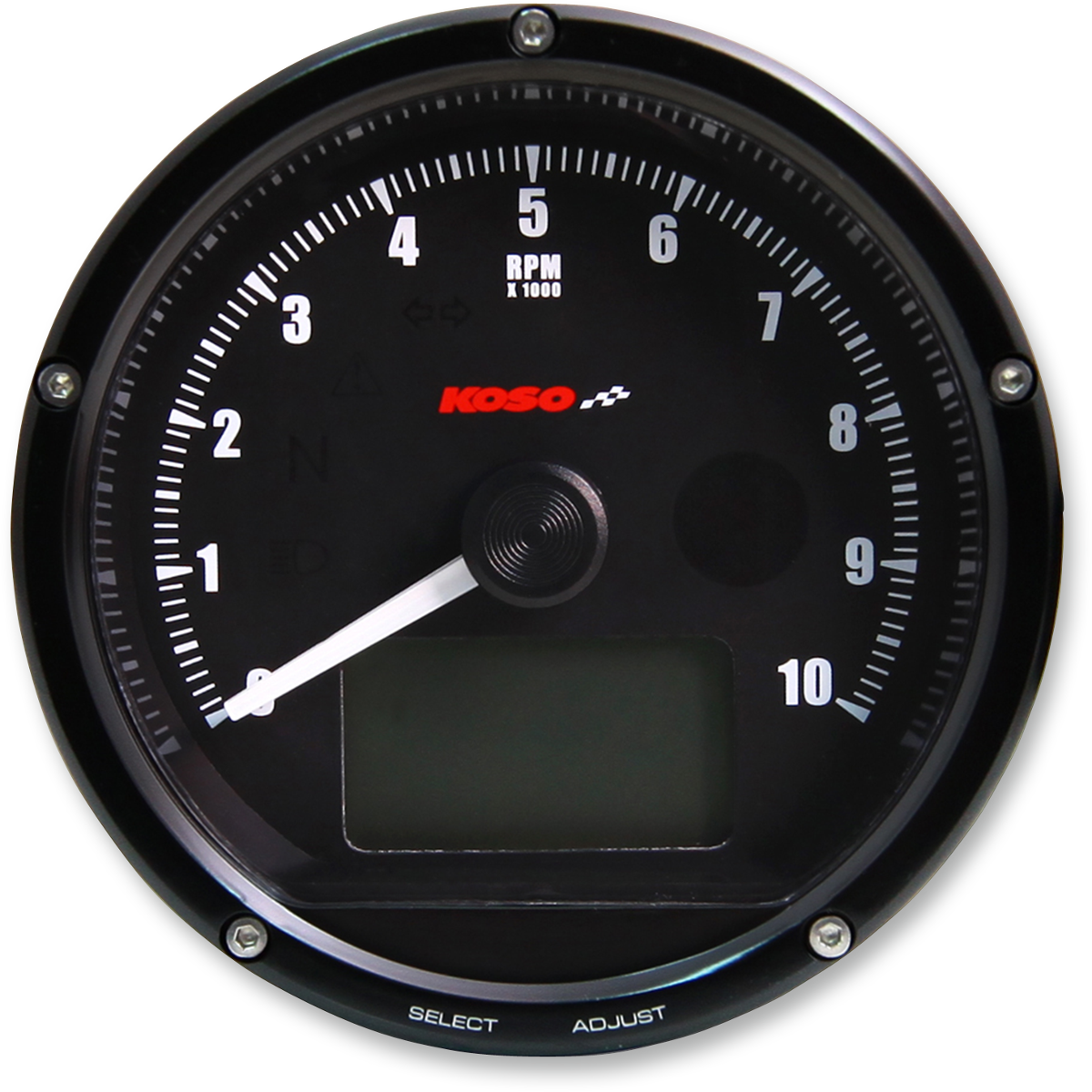 KOSO NORTH AMERICA TNT-01R Universal Electronic Speedometer/Tachometer Black Face/Casing BA035K00