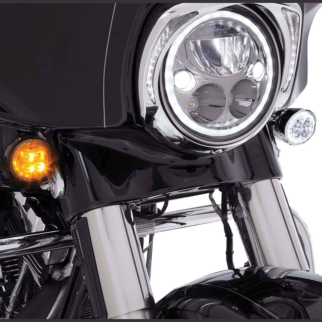 CIRO Front Signal Light Inserts Chrome Amber Lens