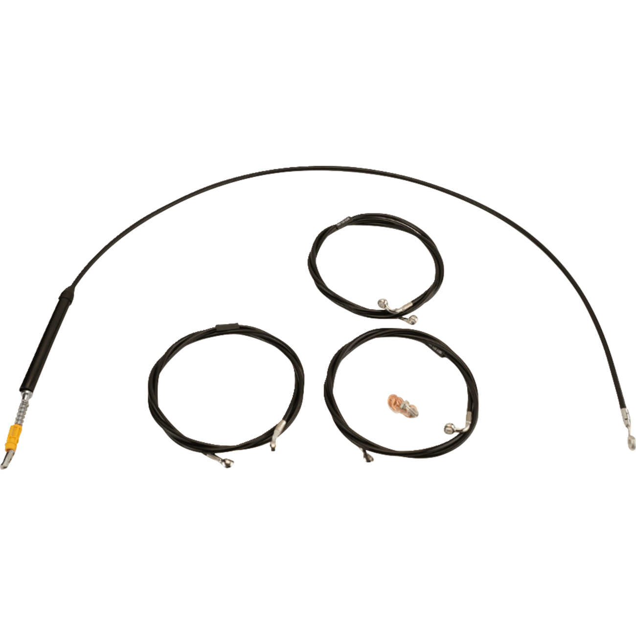 LA CHOPPERS Handlebar Cable/Brake Line Kit Stock Ape Hanger Handlebars Black Vinyl LA8059KT08B