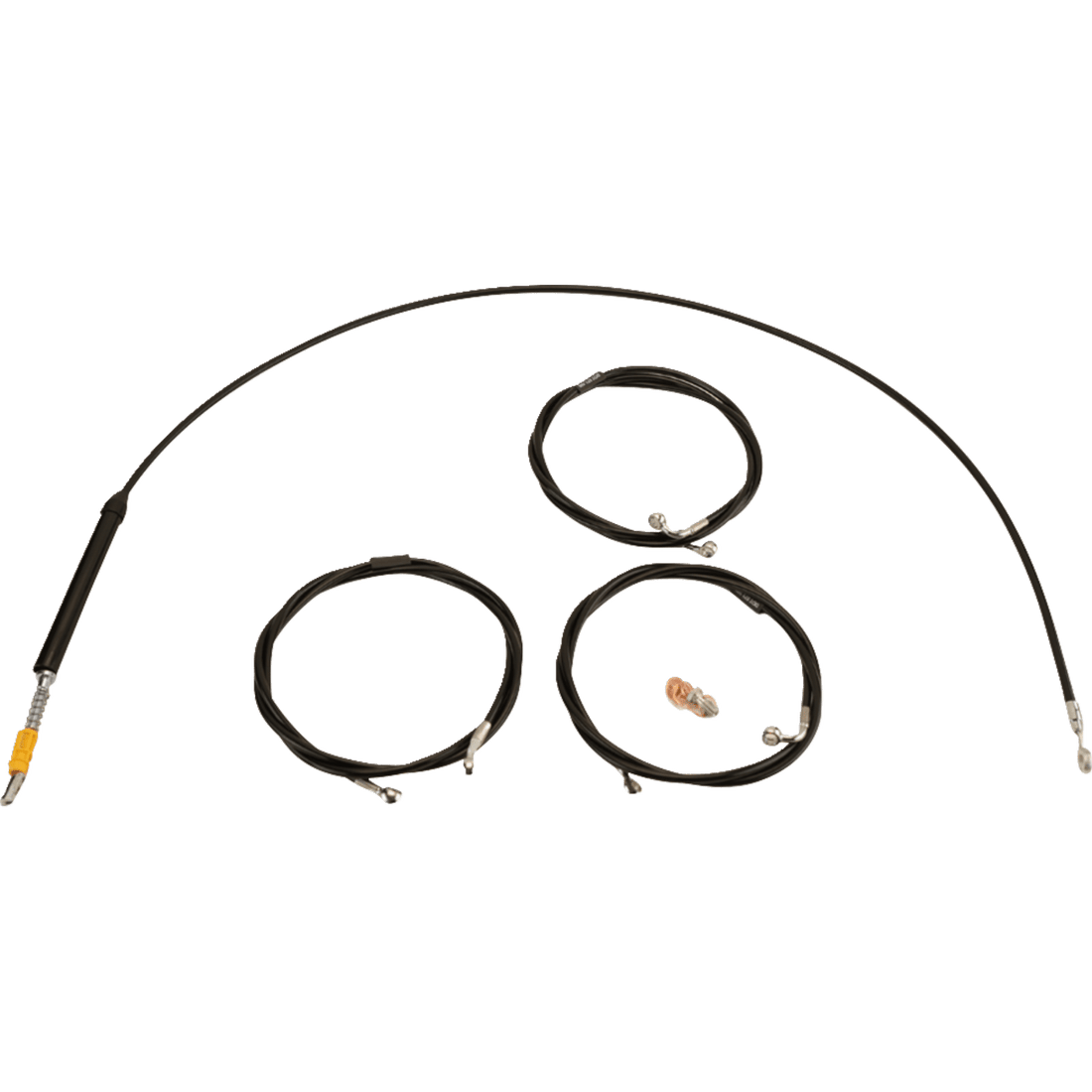 LA CHOPPERS Handlebar Cable/Brake Line Kit Stock Ape Hanger Handlebars Black Vinyl LA8059KT08B