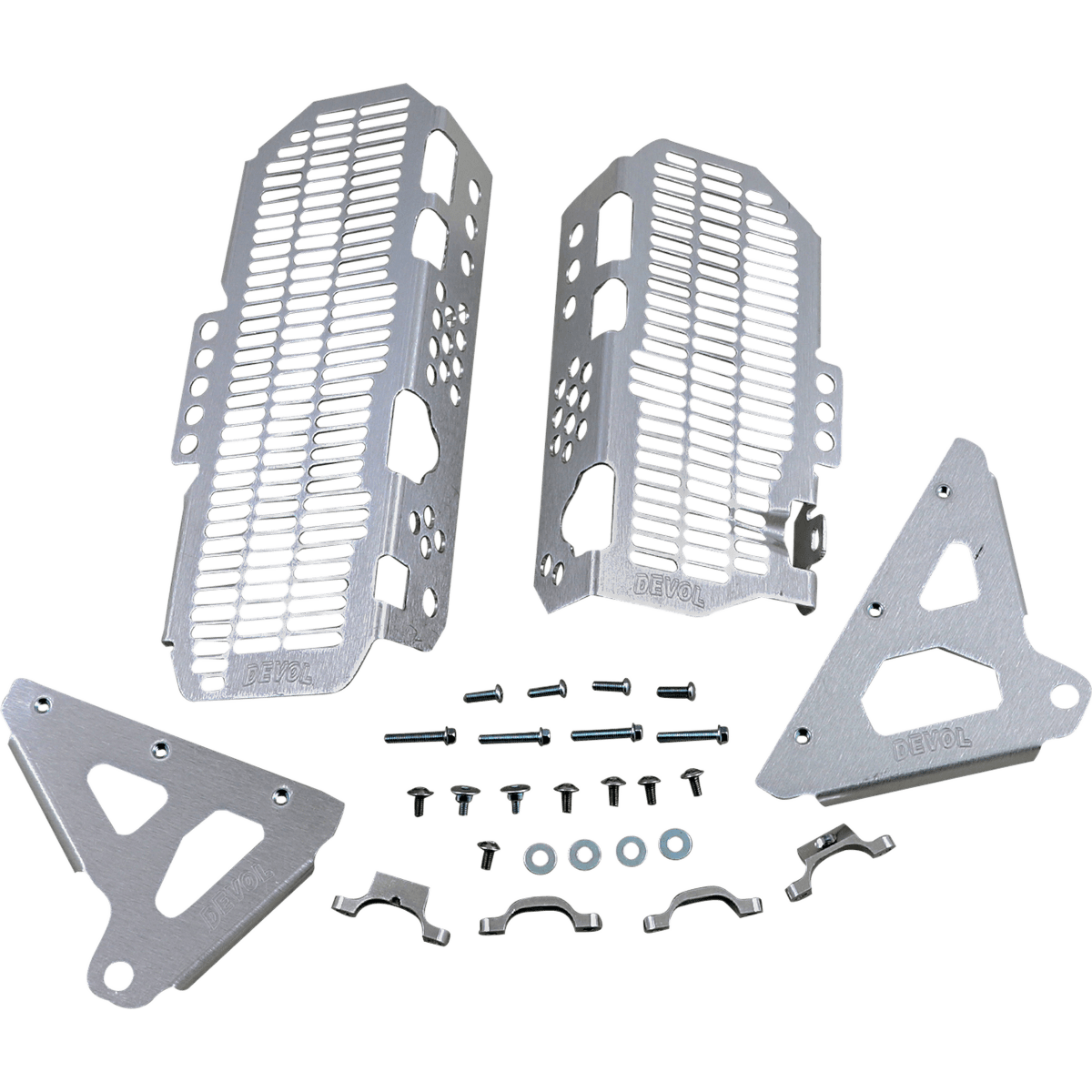 DEVOL Radiator Guards Brushed Aluminum Kawasaki 01012512