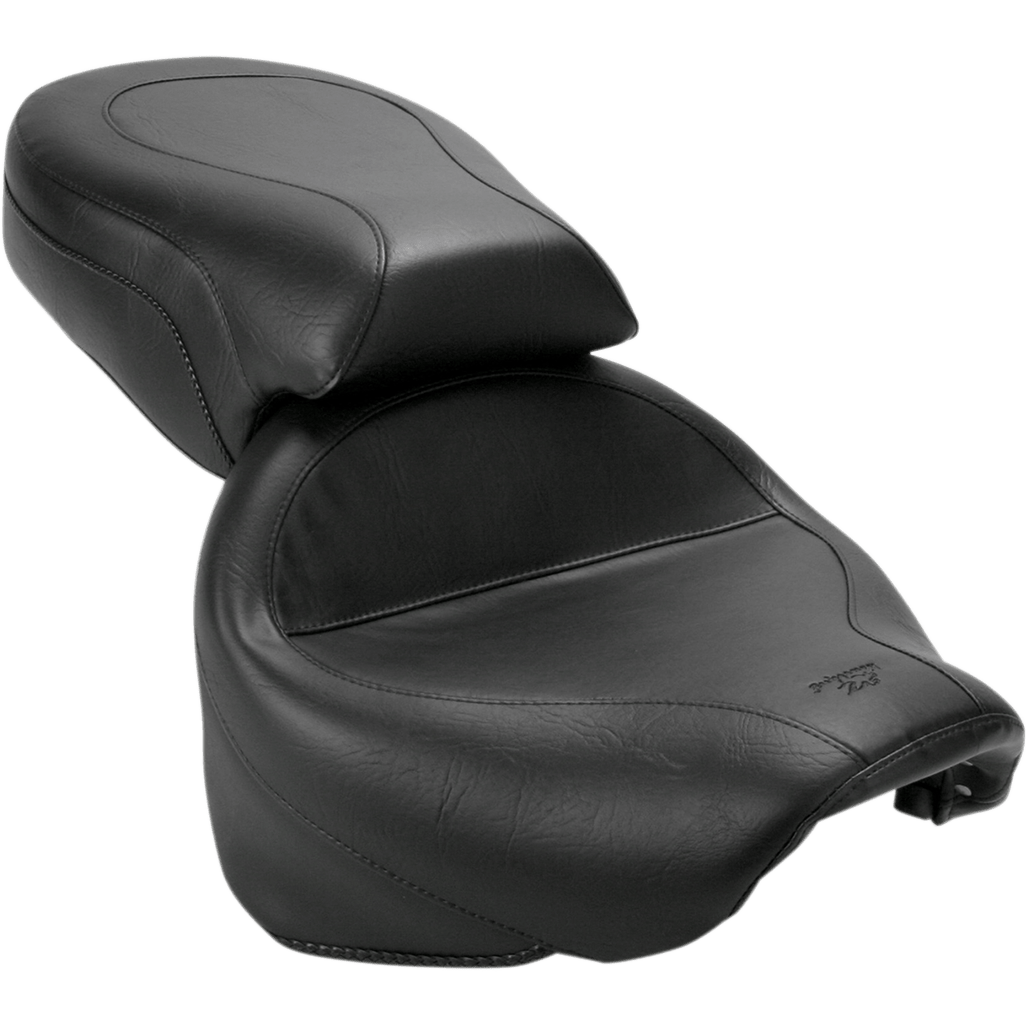 MUSTANG Seat Vintage Wide Touring Without Driver Backrest Two-Piece Smooth Black 75217